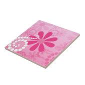 Carreau Assez le rose fleurit le rétro motif mignon de (Côté)