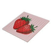Carreau Assez Rose Risographe 2 Fraises & Rayures (Côté)