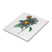 Carreau Aster rose et violet de Pierre-Joseph Redouté (Côté)