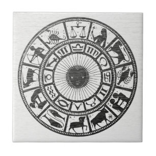 Carreau Astrologie Rétro - Roue du Zodiaque