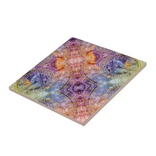 Carreau Astrologie temps colorée Abstraite (Côté)