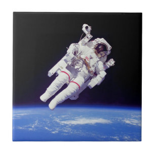 Carreau Astronaute Pack Jeté Marche Spatiale Terre Orbite