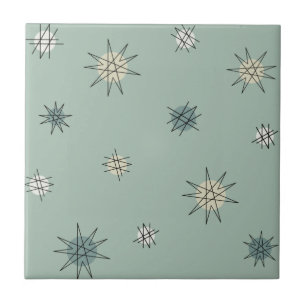 Carreau Atomic Age Starburst Planets Sage Green