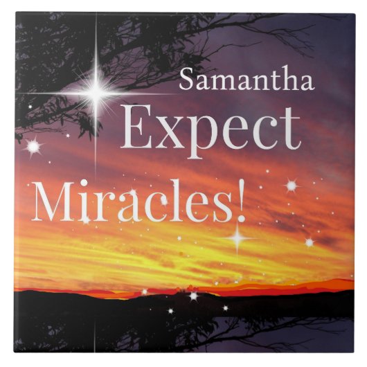 Carreau Attendez-vous à Miracles Sparkle Sunset Get Well B (Devant)