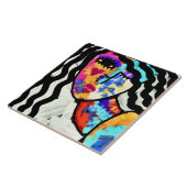 Carreau Attente du portrait numérique Abstrait d'une femme (Côté)