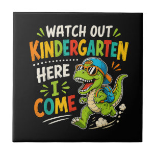 Carreau Attention maternelle j'arrive Dino