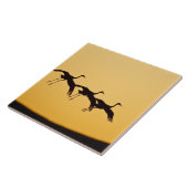 Carreau Atterrissage de la grue de Sandhill au coucher du  (Côté)