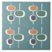 Carreau Attrayant tendance rétro 60s mignon bleu motif (Devant)