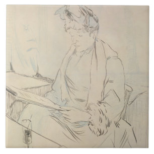Carreau Au café (crayon et encre sur le papier)