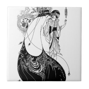 Carreau Aubrey Beardsley La jupe du paon Art nouveau