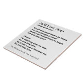 Carreau Auld Lang Syne New Year Party Words Personalized (Côté)