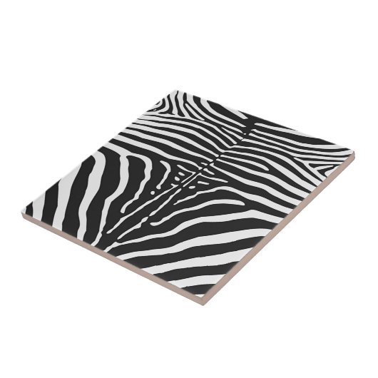 Carreau Authentic Zebra Skin Print - noir blanc strié (Côté)