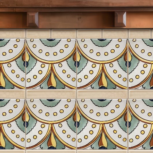 Carreau Authentique peinture à la main Floral Majolica Esp