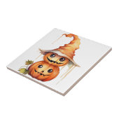 Carreau Autocollant Citrouilles Mignonnes (Côté)