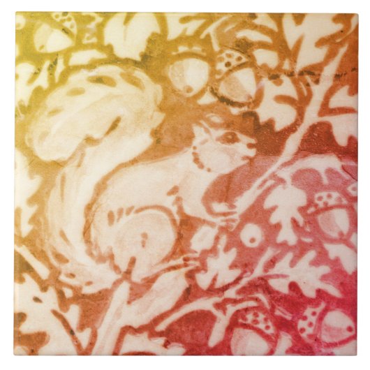 Carreau Automne Écureuil Acorn Gold Copper Bois (Devant)