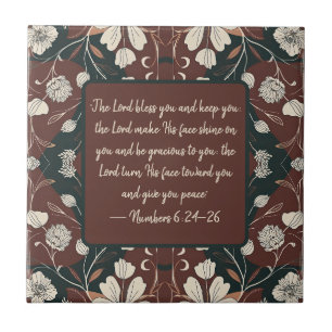 Carreau Automne Fleurs Noir personnalisables Bénédiction