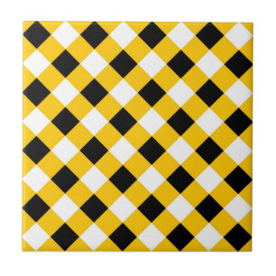 Carreau Automne Motif noir jaune et blanc