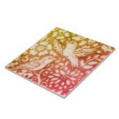 Carreau Automne Oiseau d'automne Or Corail de cuivre Feuil (Côté)