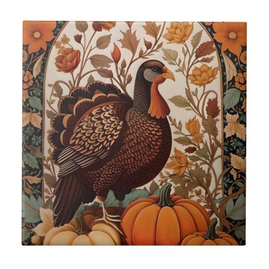 Carreau Automne turc vintage et Citrouille (Devant)