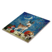 Carreau Automne Woodland Friends Deer Forest Illustration (Côté)