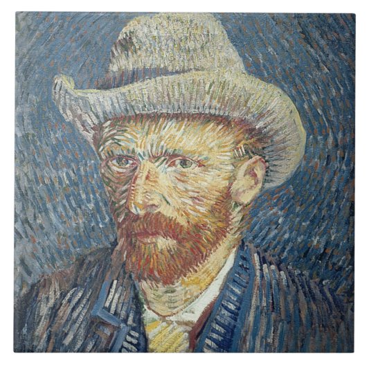 Carreau Autoportrait de Vincent van Gogh | avec le chapeau (Devant)