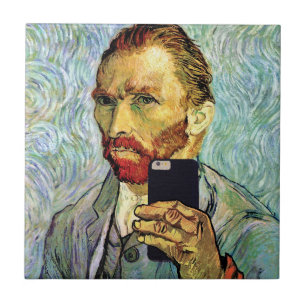 Carreau Autoportrait de Vincent Van Gogh avec selfie au té