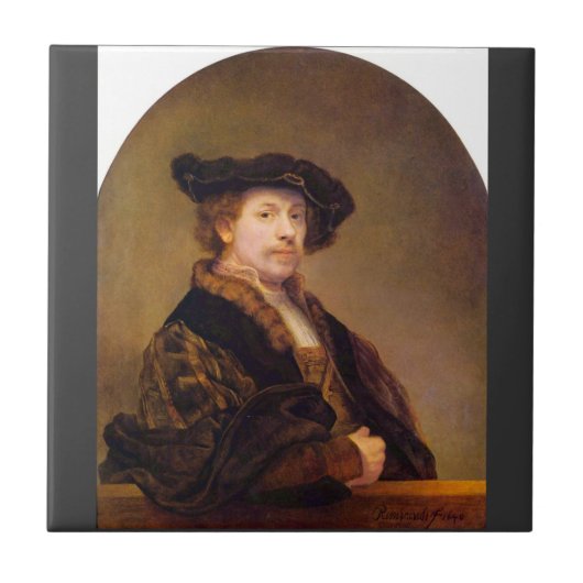 Carreau Autoportrait par Rembrandt Harmenszoon van Rijn (Devant)
