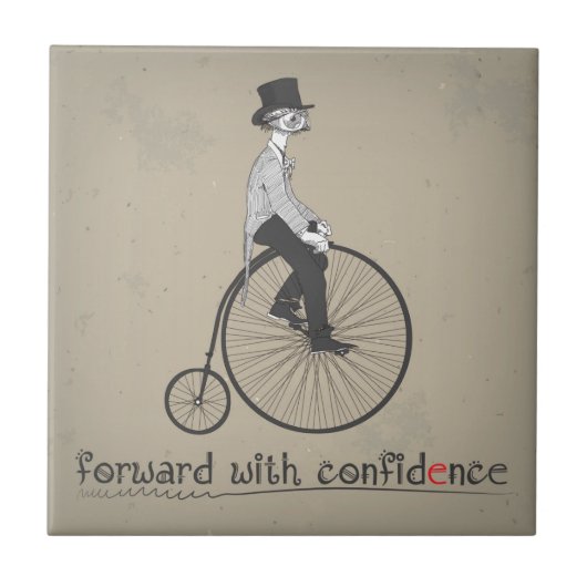 Carreau Avancer avec confiance Vintage vélo (Devant)