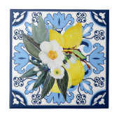 Carreau Avec citrons 💙 azulejos bleu étonnant (Devant)