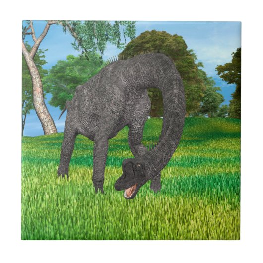 Carreau Aventure de dinosaure à long cou dans la jungle (Devant)