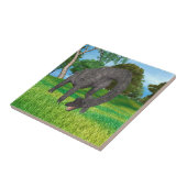 Carreau Aventure de dinosaure à long cou dans la jungle (Côté)