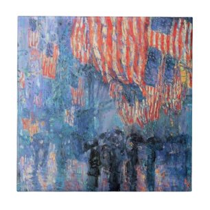 Carreau Avenue dans la pluie par Frederick Childe Hassam