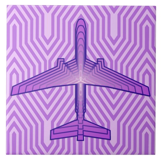 Carreau Avion Art déco, violet violet et lavande (Devant)