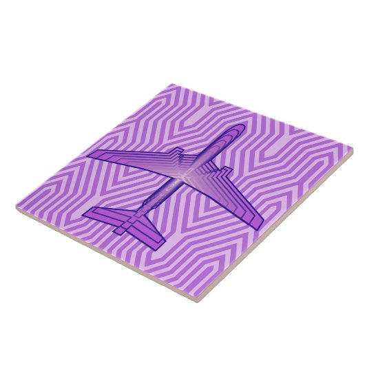Carreau Avion Art déco, violet violet et lavande (Côté)