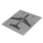 Carreau Avion d'art déco, graphite et gris argenté (Côté)