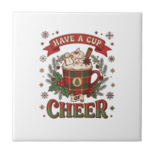 Carreau Avoir une tasse de Noël cheer plaid mug chocolat c