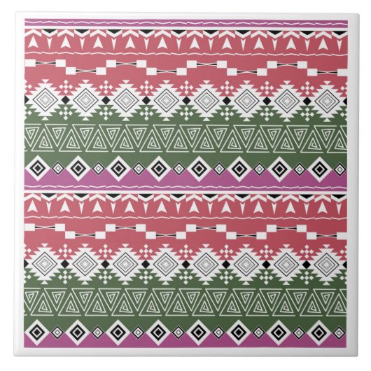 Carreau Aztec pattern, stripes. (Devant)