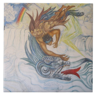 Carreau Aztèque et dragon