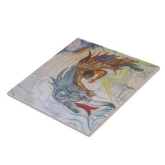 Carreau Aztèque et dragon (Côté)