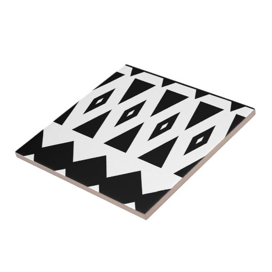 Carreau Aztèque - tuile noire et blanche classique #2 (Côté)