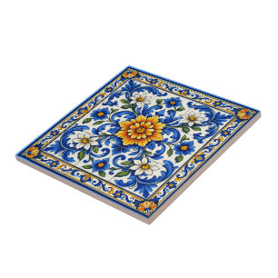 Carreau Azul Solara — Grand Azulejo Floral 