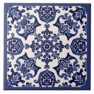 Carreau Azulejo Bleu Bleu Méditerranéen