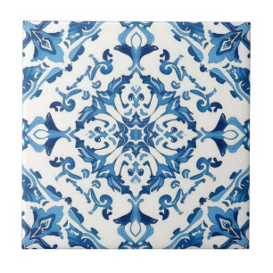 Carreau Azulejo bleu et blanc mosaïque vintage en vrac