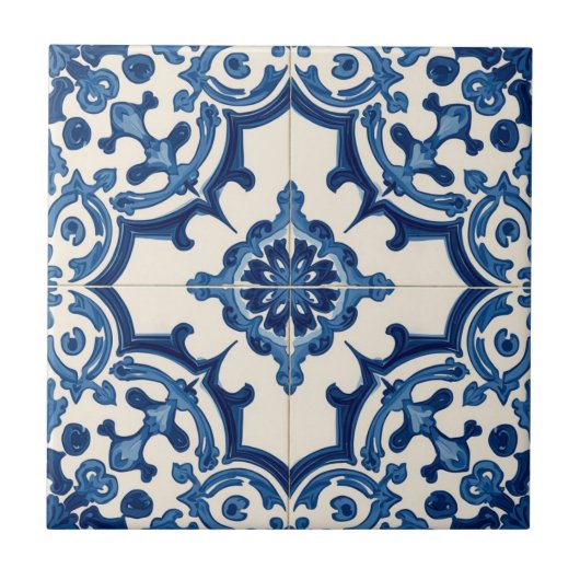 Carreau Azulejo blue and white mosaic vintage bulk (Devant)