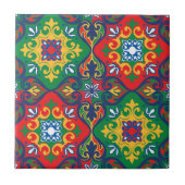 Carreau Azulejo coloré, rouge, vert, jaune (Devant)