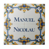 Carreau Azulejo Colorful Custom Name Plate Plaque Sign (Devant)