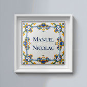 Carreau Azulejo Colorful Custom Name Plate Plaque Sign