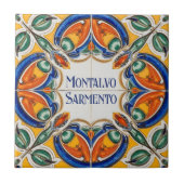Carreau Azulejo Colorful Custom Name Plate Plaque Sign (Devant)