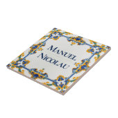 Carreau Azulejo Colorful Custom Name Plate Plaque Sign (Côté)