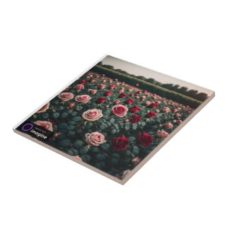 Carreau Azulejo de cerámica flores rosas